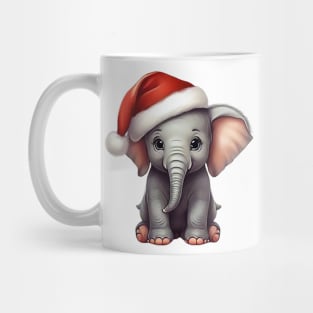 Cute Baby Elephant Santa Mug